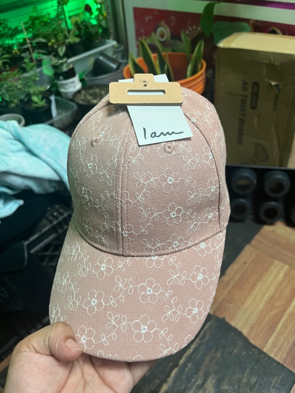 Light Pink Floral Embroidered Baseball Cap